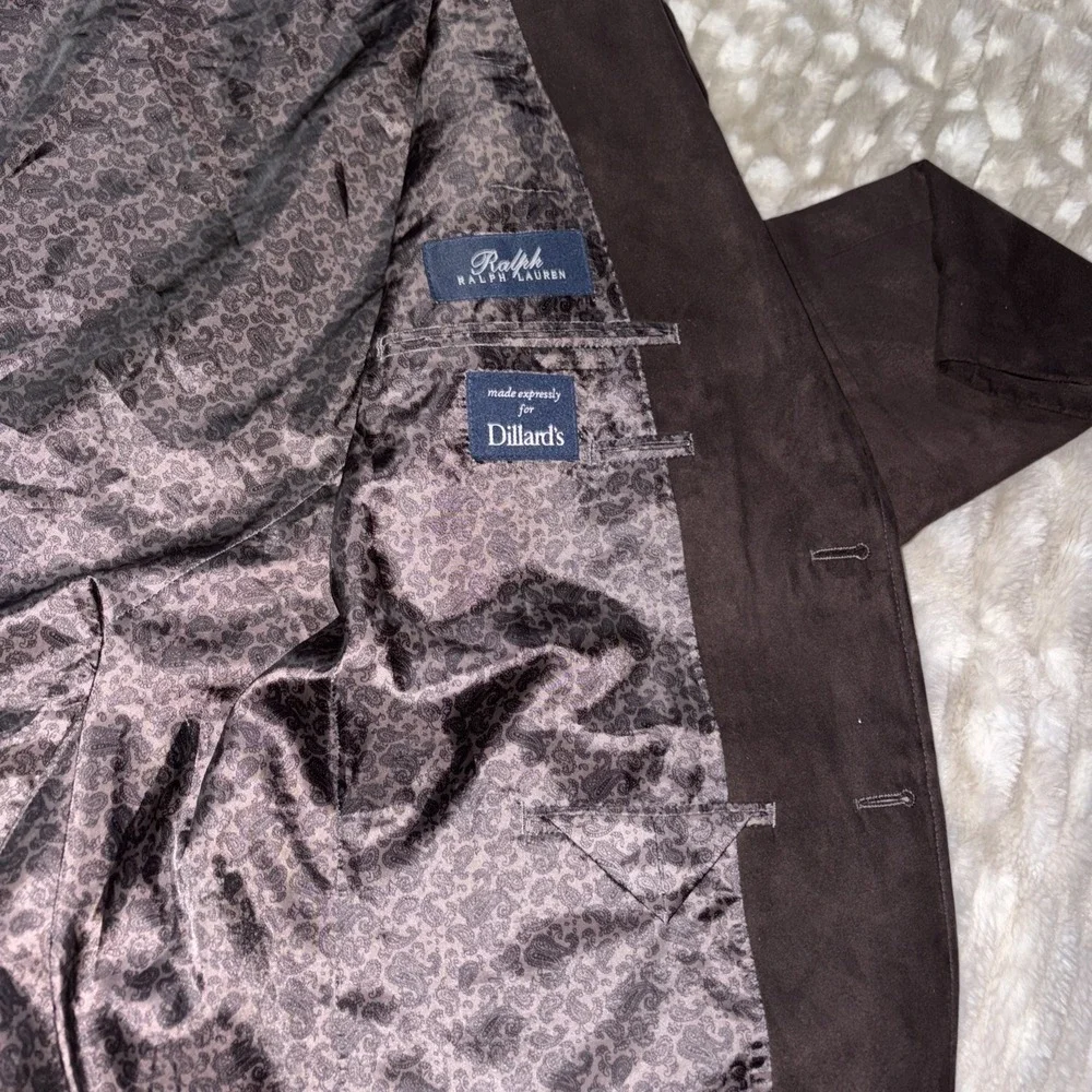 Ralph Lauren Dark Brown Faux Suede Two-button Men's Sport Coat 42R